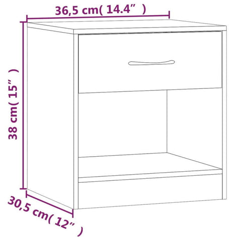 vidaXL Bedside Cabinets 2 Pcs with Drawer Brown Oak