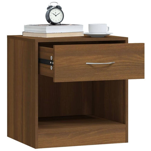 vidaXL Bedside Cabinets 2 Pcs with Drawer Brown Oak