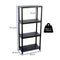 4 Tier Black Plastic Heavy Duty Shelving Racking File Storage Unit