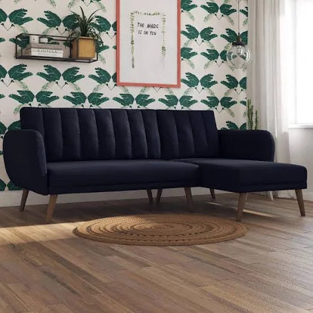 Novogratz Brittany Sectional Futon Sofa - Converts From Sofa & Chaise Lounger To ...