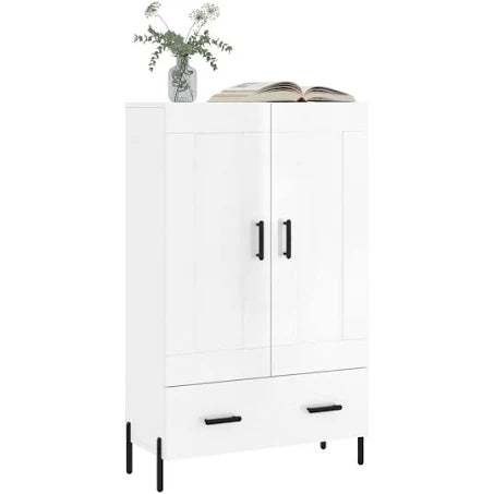 vidaXL Highboard High Gloss White 69.5x31x115 cm Engineered Wood