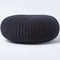 Homescapes - Large Round Cotton Knitted Pouffe Footstool - Black
