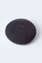 Homescapes - Large Round Cotton Knitted Pouffe Footstool - Black