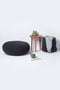 Homescapes - Large Round Cotton Knitted Pouffe Footstool - Black