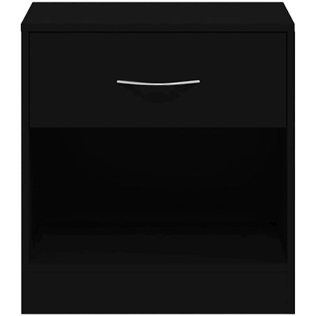 vidaXL Bedside Cabinets 2 Pcs with Drawer Black