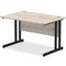 Impulse 1200 x 800mm Straight Desk Grey Oak Top Black Cantilever Leg