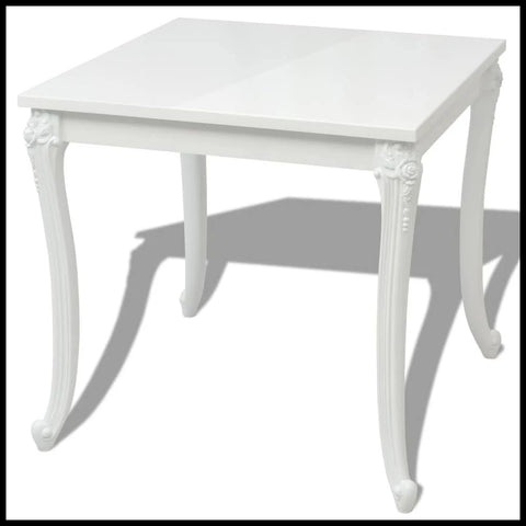 vidaXL Dining Table 80x80x76 cm High Gloss White