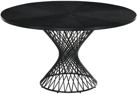 Cirque 54In Round Wood And Metal Pedestal Dining Table