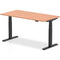 Air 1600 x 800mm Height Adjustable Desk Beech Top Black Leg
