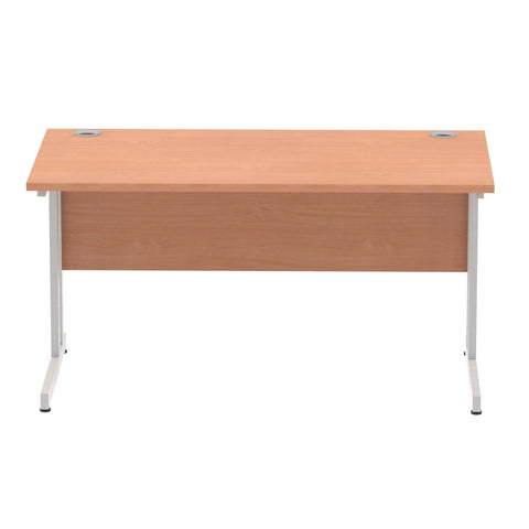 Impulse Straight Desk White Cantilever Leg White 1400 x 800mm