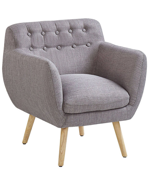Beliani Fabric Armchair Grey Melby