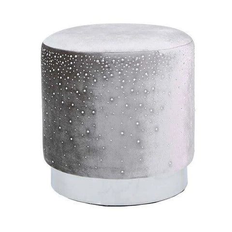 Value Grey Round Stool with Sparkle Pattern - Home Luxe Interior