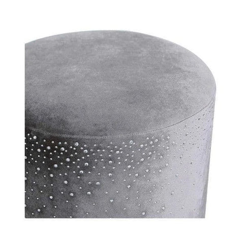 Value Grey Round Stool with Sparkle Pattern - Home Luxe Interior