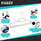 (White) 50 Non Slip Flocked Velvet Hangers