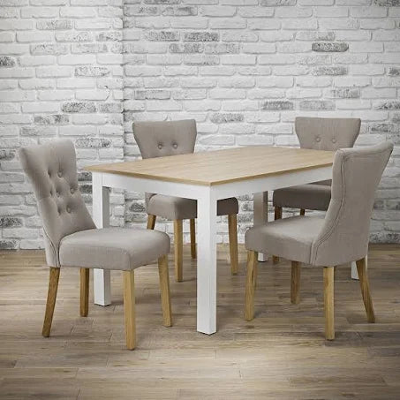 Somerset Dining Table- Cream/Oak