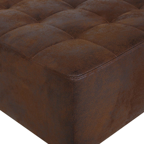 Beliani Corner Sofa Bed Brown Faux Leather Tufted Modern L-Shaped Modular 4 ...