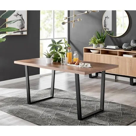 Furniturebox Solo 6 Seater Dining Table Brown