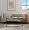 Hallowood Furniture Black Coffee Table Metal Centre Table with Tempered Glass Top ...