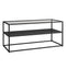 Hallowood Furniture Black Coffee Table Metal Centre Table with Tempered Glass Top ...