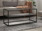 Hallowood Furniture Black Coffee Table Metal Centre Table with Tempered Glass Top ...