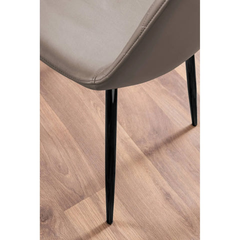 Novara 100cm Gold 4 Corona Black Leg Chairs - Cappuccino