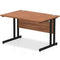 Impulse 1200 x 800mm Straight Desk Walnut Top Black Cantilever Leg