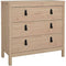 Furniture To Go | Barcelona, Melamine, Jackson Hickory Oak, Chest 3 Drawers