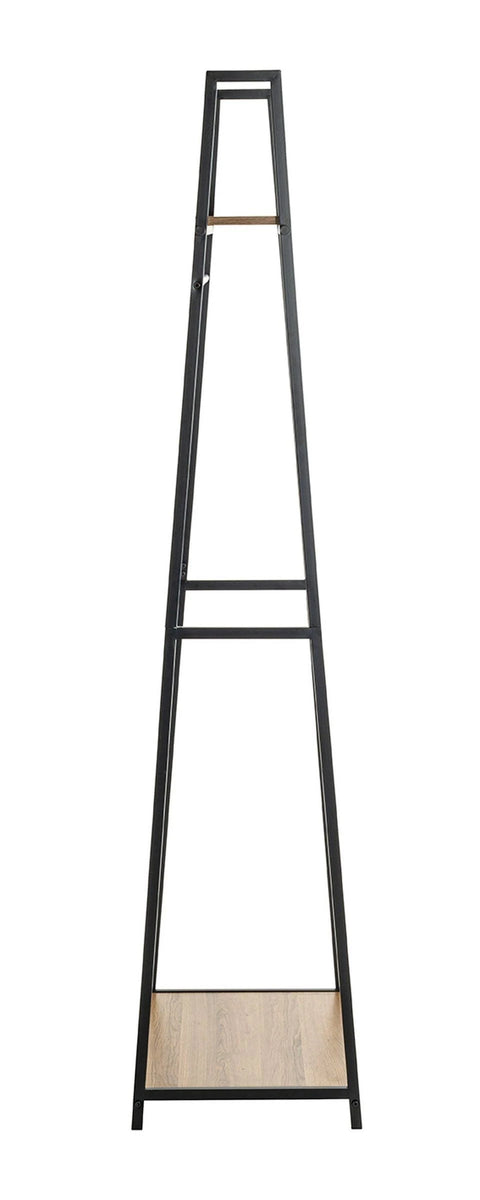 Haku Mobel Standing Wardrobe Oak, Black, MDF, Metal - Size: W 68 cm x H 166 cm x ...