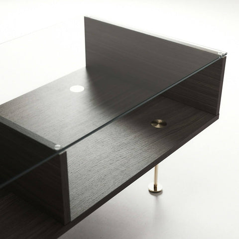 Decotique Vogue Coffee Table 45x165 cm Brass - Coffee Tables Glass Dark Oak ...