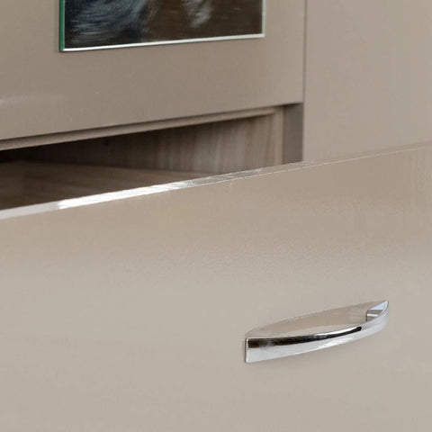 Seconique Nevada 4 Door 2 Drawer Mirrored Wardrobe Black Wood Grain
