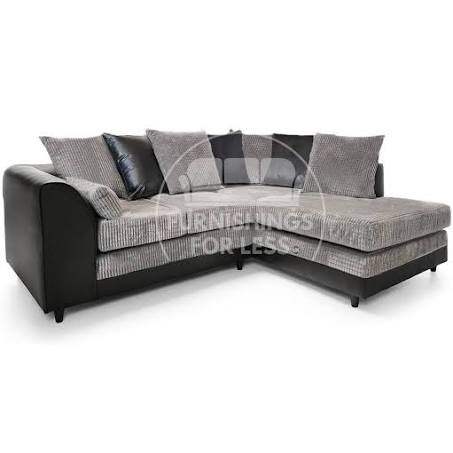 Furnishings For Less UK - Luca 3-4 Seater L Shaped Corner Sofa Fabric and Leather ...