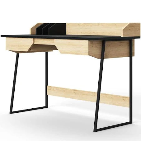 Alphason Salisbury AW3100 Desk - Black & Oak