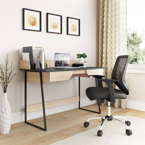 Alphason Salisbury AW3100 Desk - Black & Oak