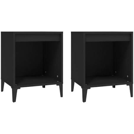 vidaXL Bedside Cabinets 2 Pcs Black 40x35x50 cm