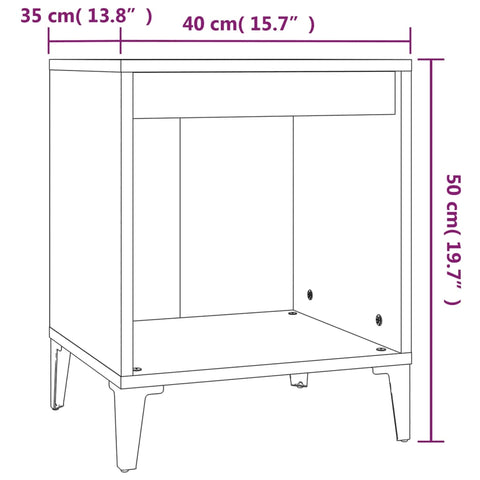 vidaXL Bedside Cabinets 2 Pcs Black 40x35x50 cm