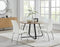Furniture Box Santorini Brown Round Dining Table and 4 White Isco Chairs