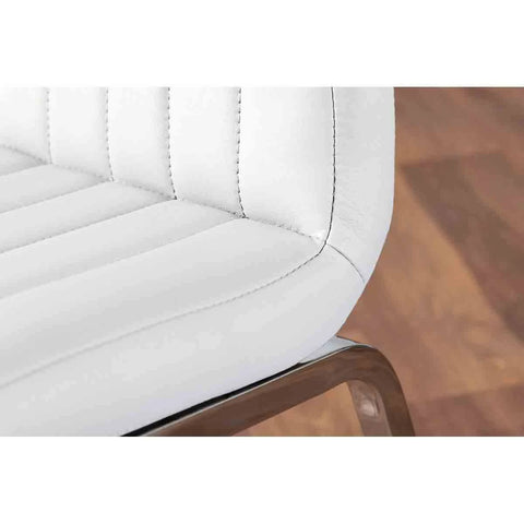 Furniture Box Santorini Brown Round Dining Table and 4 White Isco Chairs