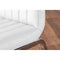 Furniture Box Santorini Brown Round Dining Table and 4 White Isco Chairs