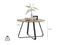 Furniture Box Santorini Brown Round Dining Table and 4 White Isco Chairs