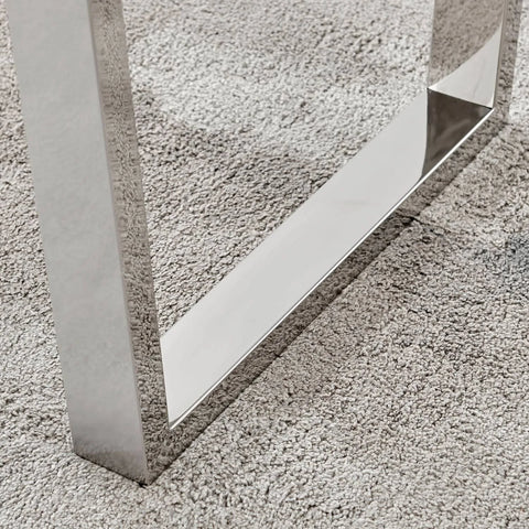 Furniture Box Kylo 120cm White Marble Effect Dining Table