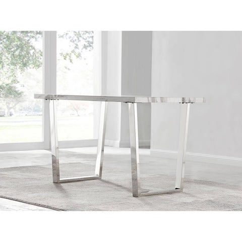 Furniture Box Kylo 120cm White Marble Effect Dining Table