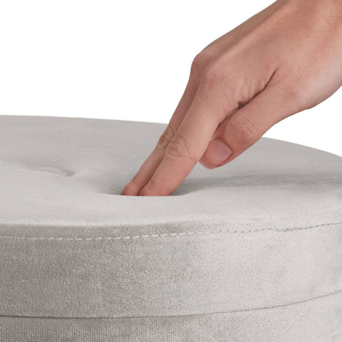Tectake Ava Upholstered Velvet Look with Storage Space Stool - Light Grey