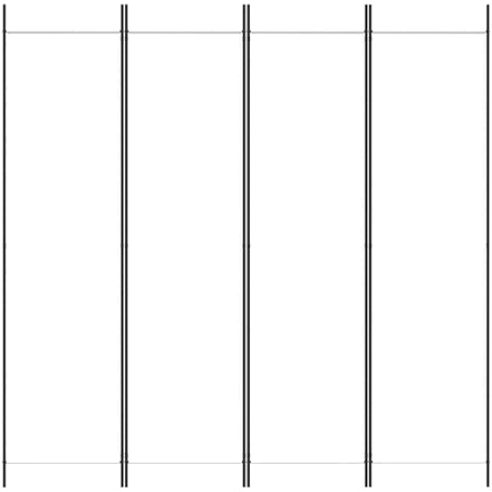 vidaXL 4-Panel Room Divider White 200x200 cm Fabric