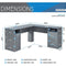 Techni Mobili Functional L-Shaped Desk with Storage, Grey