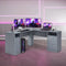 Techni Mobili Functional L-Shaped Desk with Storage, Grey