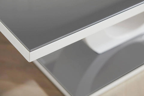 Furniturebox Giovani Rectangular White High Gloss Coffee Table with Glass Top and ...