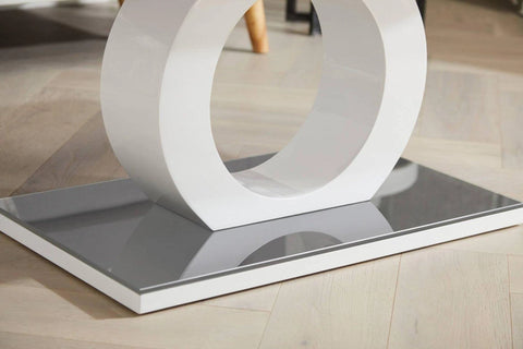 Furniturebox Giovani Rectangular White High Gloss Coffee Table with Glass Top and ...