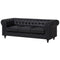 Beliani 3 Seater Faux Leather Sofa Black Chesterfield Big