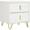 HOMCOM Elegant Chest of Two Drawers - White/Gold-Tone