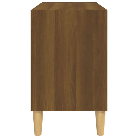 vidaXL TV Cabinet with Solid Wood Legs Brown Oak 69.5x30x50 cm